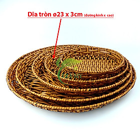 Mua Dĩa mây tròn nhựa mây đựng vật dụng gia đình  dĩa mẹt mây decor trang trí tiện lợi và bền đẹp nhiều size tiện dụng