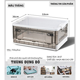 Mua Hộp Đựng Đồ Lớn Bằng Nhựa Trong Suốt  Có Nắp & Bánh Xe Cao Cấp Giúp Đựng Đồ Chơi  Quần Áo  Để Sau Xe OTO