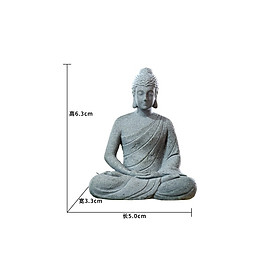 Tượng Phật Ngồi Thiền Bằng Đá Sa Thạch Xanh Dùng Trang Trí Tiểu Cảnh, Bonsai, Thủy Sinh Bể Bán Cạn Terrarium