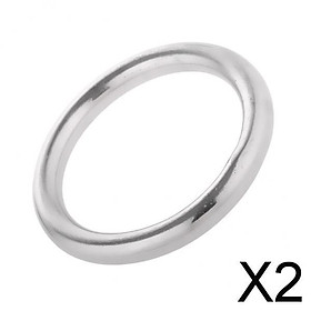 2xBoat Marine 304 Stainless Steel Polished O Ring Smooth Welded 10 x 100mm