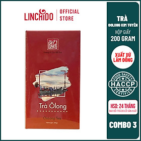 COMBO 3 Trà Oolong Ô long Kim Tuyên Hộp Giấy 200g - Trà Ô long Trí Việt