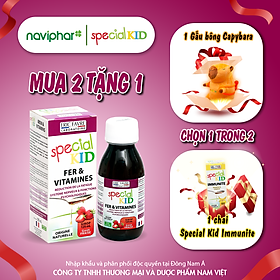 SPECIAL KID FER & VITAMINES - Siro Bổ sung sắt và các vitamin C, B2, B9, B12 - Giúp giảm thiếu máu do thiếu sắt - Nhập khẩu Pháp (125ml)