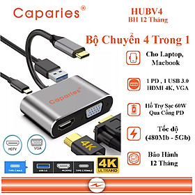 Mua Bộ Hub Chuyển Đổi Đa Cổng 4 Trong 1 Caparies HUBV4 Dành Cho Máy Tính Xách Tay MacBook Pro &  Type C Windows - Hàng Chính Hãng