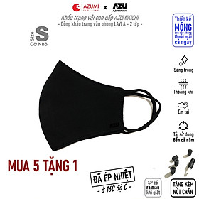 Khẩu trang vải Azumikichi màu đen, khẩu trang thời trang cao cấp sang trọng