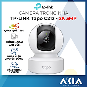 Camera IP Trong nhà Tapo C212 - Quay quét 360, Độ phân giải 2K 3MP, Đàm thoại 2 chiều, Có hồng ngoại ban đêm - HÀNG CHÍNH HÃNG
