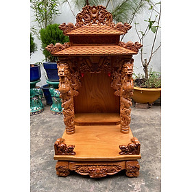 Mua Bàn thờ thần tài ông địa mái ngói Vip cột Rồng phun lửa 60 x 60 x 117cm