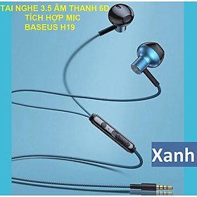 Tai nghe chân cắm 3.5mm âm thanh 6D Baseus H19 - Hàng chính hãng