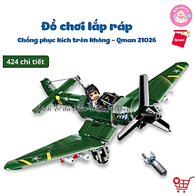 Đồ chơi xếp hình, lắp ráp Qman 21026 - Chống phục kích trên không (424 mảnh ghép)