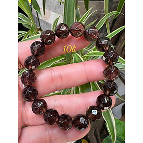Vòng Tay Chuỗi Nữ Đá Thạch Anh Khói Nâu Giác tự nhiên Đậm Đẹp size hạt 10mm nữ mệnh Thổ đeo hợp ạ