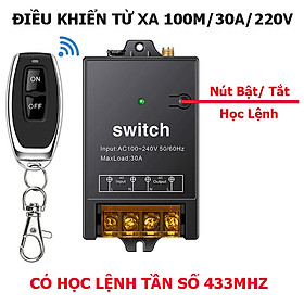 [MẪU MỚI 2021 ] Bộ công tắc điều khiển từ xa rf công suất lớn 100m/3000W/220V- bật tắt máy bơm nước máy rửa xe, đèn...vvv