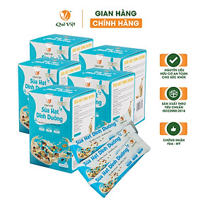 Combo 5 hộp sữa hạt dinh dưỡng Quê Việt (không đậu nành)- Hộp 500G (20 túi x 25G)