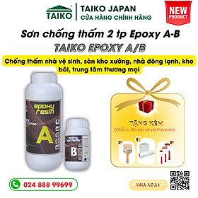 Keo chống thấm Epoxy 2 thành phần A - B trong suốt, sử lý chống thấm mặt sàn nhà vệ sinh, quét bảo vệ gạch men