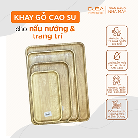 Mua Khay trà gỗ  khay gỗ decor  thớt gỗ chữ nhật chuẩn an toàn xuất khẩu Châu Âu - Chính hãng DUBA
