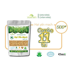 Combo 11 Túi Hạt Yến Mạch Nguyên Cám Úc Xuân An [ko đường] Túi 500G(Tặng Kèm 11 Túi Yến Mạch 150G)