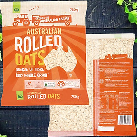 Yến Mạch Ăn Liền Woolworths Oats Rolled - Phù Hợp Ăn kiêng, Giúp Giảm Cân, Giảm Cholesterol Trong Máu, Kiểm Soát Đường Máu, Tăng Cường Miễn Dịch - Bịch 750gr