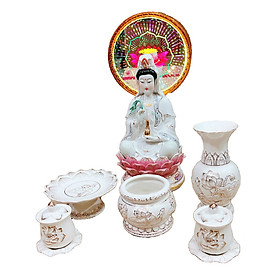 Combo Quan Âm tọa đài sen tỏa hào quang PT0202