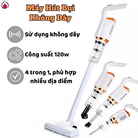 Mua Máy Hút Bụi Cầm Tay Không Dây Công Suất 120W Wireless Vacuum Cleaner  Phù Hợp Để Trong Ô Tô  Văn Phòng  Phòng Ngủ Hút tóc  lông chó mèo  bụi bẩn - Hàng chính hãng