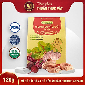 Mì Củ Cải Đỏ Và Củ Dền Ăn Dặm Organic Anpaso 120g 300g, Bổ Sung Chất Xơ