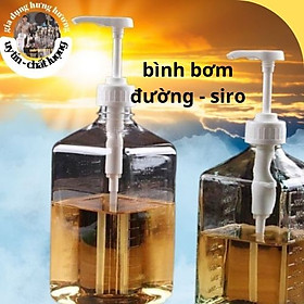 Bình bơm siro nhựa mica dung tích 1600ml kèm vòi pump 1 lần 10ml