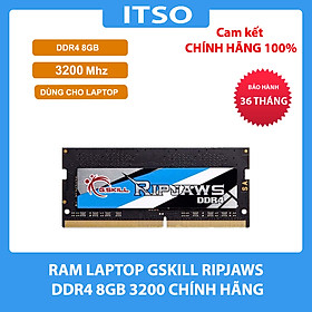 Ram laptop GSKill Ripjaws DDR4 8GB bus 3200 - Hàng chính hãng 