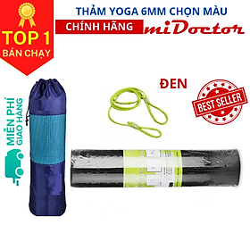 Thảm Tập YoGa, Gym miDoctor + Bao Thảm Tập Yoga + Dây Thảm Tập Yoga (Túi, Dây Giao Màu Ngẫu Nhiên)