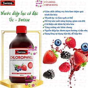 Nước diệp lục cô đặc Úc Swisse Chlorophyll hỗ trợ làm chậm quá trình lão hóa, cải thiện sức khỏe da, tăng cường sức khỏe chung - QuaTangMe Extaste