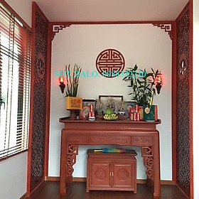 Mua Bàn thờ chung cư gỗ mít có tủ cơm cao cấp 153*61*127