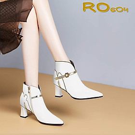 Boots thời trang nữ da lì, mũi nhọn ROSATA RO604 - 7p - HÀNG VIỆT NAM - BKSTORE