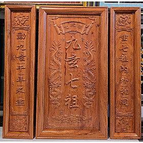Liễn thờ gia tiên - Cửu huyền thất tổ ( gỗ hương đá)