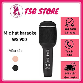 Mua Micro hát karaoke kèm loa bluetooth thế hệ mới WS-900 Mic karaoke không dây bluetooth chuyên nghiệp  chuyển 4 chế độ giọng  pin trâu  thiết kế nhỏ gọn hiện đại - Micro bluetooth đa năng hỗ trợ ghi âm  phát nhạc  phát radio  hỗ trợ TWS kết nối 2 mic