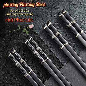 Mua sét 10 đôi đũa ăn xuất nhật   kháng khuẩn làm từ sợi thủy tinh tổng hợp DAK1 - chữ phúc lộc