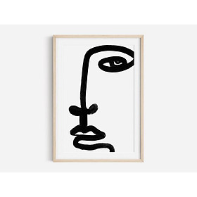 Tranh treo tường | Tranh nghệ thuật trừu tượng - Abstract Face Print, Black Art, Line Drawing, Scandinavian Wall Art