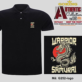 WARRIOR, mã logo.g252. Áo thun polo nam nữ, form unisex. Áo phông cổ trụ Goking, vải cá sấu 3D, công nghệ chống nhăn Nhật Bản