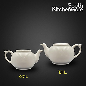 Bình trà 0.7L, 1.1L vòi lên kèm nắp Misc-Assortment Lys Trắng Ngà sứ tráng men cao cấp Minh Long
