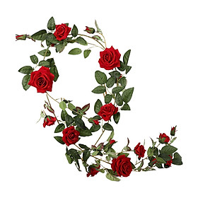 Rodeo Artificial Rose Garland, 6FT Fake Rose Vine Hanging Flower for Wedding