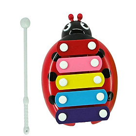 Toddler Xylophone Glockenspiel for Kids with Multi-Colored Steel Bars Included Wooden Mallets (5-tone)