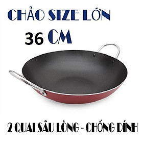 Chảo chống dính[AN TOÀN SỨC KHỎE] chảo sâu lòng 2 quai 36cm.