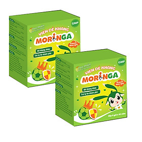 COMBO 2 Hộp Viên đề kháng Moringa - Giúp tăng sức đề kháng, phòng tránh các bệnh thường gặp ở trẻ em - Hộp 8 gói
