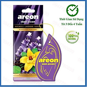 Lá thơm treo ô tô Areon Mon Patchouli - Lavender - Vanilla ( Dịu Nhẹ - Bùi )