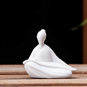 Mua TƯỢNG KHỔNG MINH ĐÁNH ĐÀN GỐM SỨ TRẮNG  cao 6 cm