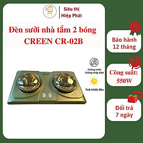 Mua Đèn Sưởi Nhà Tắm 2 Bóng Halogen CREEN CR-02B  Chống Nước  Chống Chập Điện  Không Loá Mắt  Toả Nhiệt Đều  Thương Hiệu tây Ban Nha - Hàng chính hãng