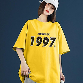 Áo thun nam nữ unisex tay lỡ phông form rộng teen cổ tròn oversize cotton giá rẻ basic đen trắng tee pull 1997