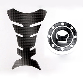 New Carbon-Look 2PCS Fuel / Gas Cap Cover Pad Sticker For SUZUKI GSXR 600 750 1300 SV 1000 GSFT 1200 Bandit
