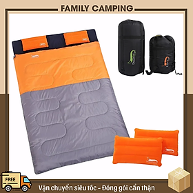 Túi ngủ đôi 2.2kg đa năng chống bẩn giữ ấm dùng đi cắm trại, dã ngoại, du lịch ngoài trời, túi ngủ văn phòng cơ quan
