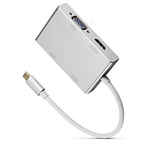 Hub chuyển đổi USB Type-C ra HDMI, DVI, VGA, USB - 4in1-1