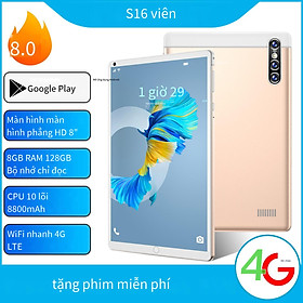 Máy tính bảng thông minh 8 inch phong cách mới nhất hỗ trợ gọi thẻ kép ở chế độ chờ kép 1 + 16G máy tính học tập cho trẻ em - đen