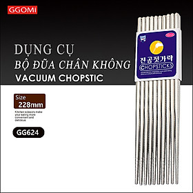 [HÀNG CHÍNH HÃNG]Bộ 10 đôi đũa inox hút chân không siêu nhẹ an toàn cho sức khỏe, dài 28cm GGOMi Hàn Quốc GG624