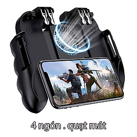 Mua Tay Cầm Chơi Game PUBG Liên Quân H9 - 6 Ngón Nhấn Tích Hợp Quạt Tản Nhiệt - Phiên Bản Cao Cấp - Quạt kèm pin Litium - H9