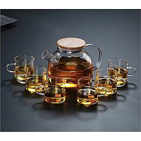 Mua BỘ BÌNH PHA TRÀ 1000ML KÈM 6 CỐC THỦY TINH CHỊU NHIỆT CAO CẤP - VD113