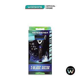 Bộ Cạo Năm Đầu Watsons 5-Blade System Cho Nam (1 Cán+2 Lưỡi)